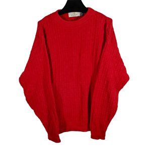 VTG 90s Bill Blass Menswear Interlaced Knit Sweater Hand-Framed USA Basket Weave